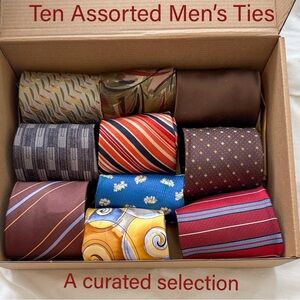 Box 10 Elegant Men's Tie Set - Assorted Colors